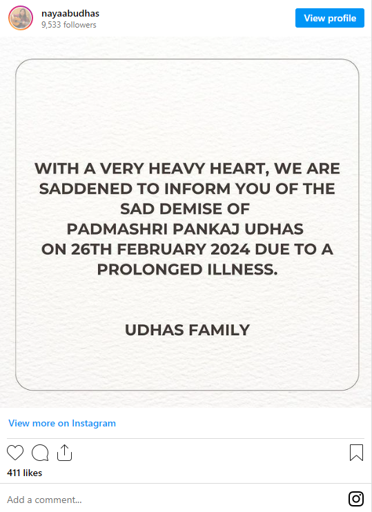 Udhas Family Updated on Instagram